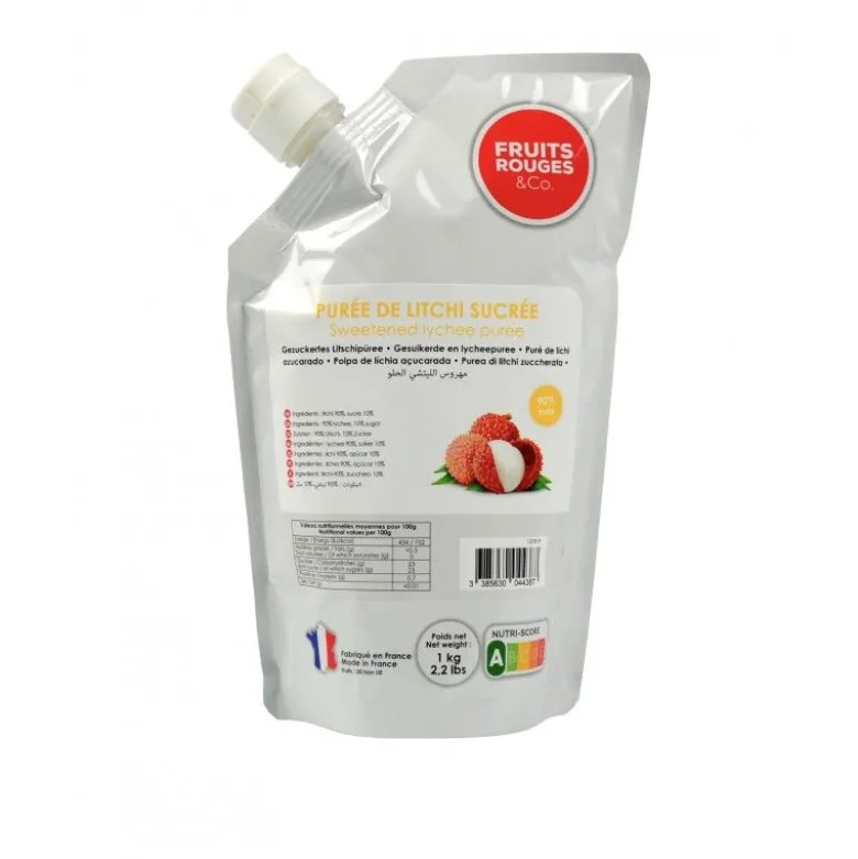 Purée Litchi 1kg - Fruits Rouges & Co