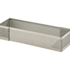 Rectangle perforé inox 11x3,5cm H2cm