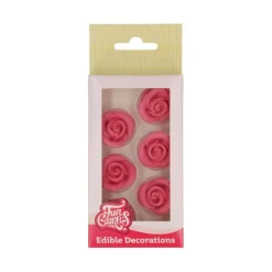 Rose pâte à sucre rose x6 - Funcakes