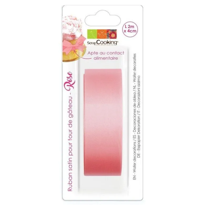 Ruban satin rose 2m - Scrapcooking