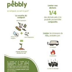 Seau à compost 3,5L crème - Pebbly