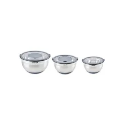 Set 3 bols inox 16-24cm + couvercle - Mastrad