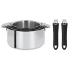 Set 4 casseroles inox Mutine 14-16-18-20cm amovible + 2 poignées noires - Cristel