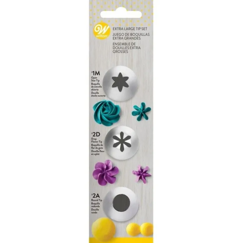 Set 3 douilles décoration 1M, 2D, 2A - Wilton