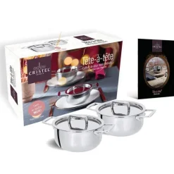 Set 2 mini cocottes Castel Pro 10 cm inox - Cristel