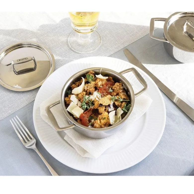 Set 2 mini cocottes Castel Pro 10 cm inox - Cristel