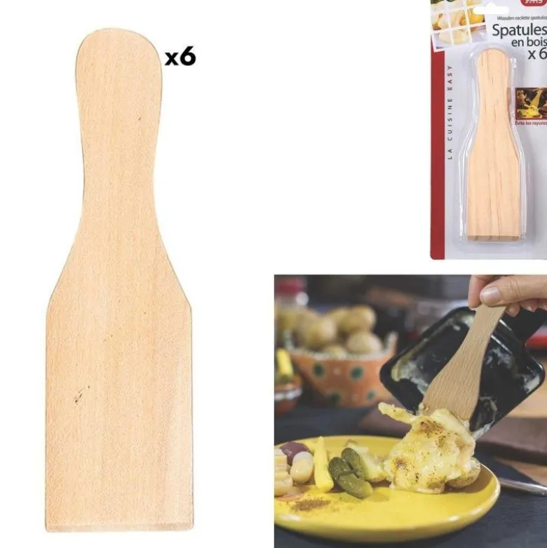 Spatule à raclette en bois x6 - Cook Concept