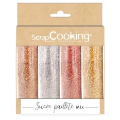 Sucre Pailleté Or, Rose, Argent, Rubis - ScrapCooking