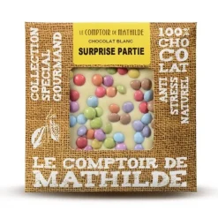 Tablette chocolat blanc Surprise Partie - Le Comptoir de Mathilde