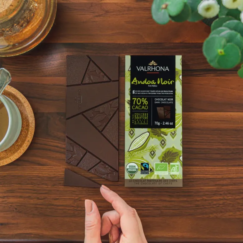 Tablette de Chocolat Noir Andoa 70% Bio 70g - Valrhona