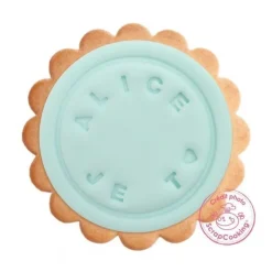 Tampon biscuit message personnalisable - ScrapCooking