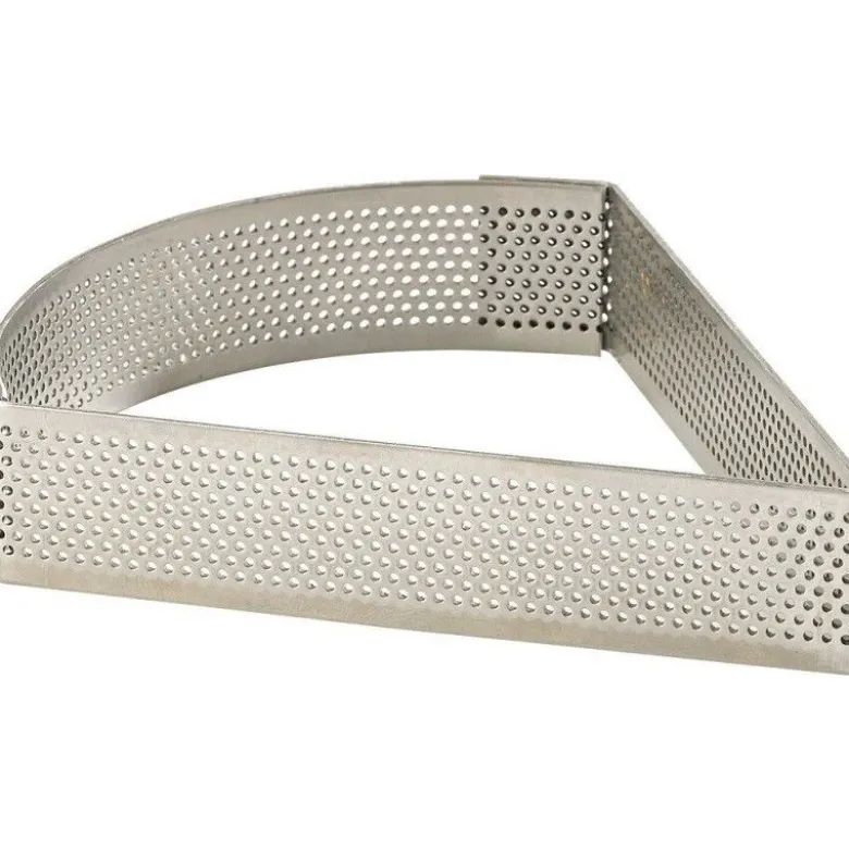 Triangle perforé inox 12x10,5cm H2cm