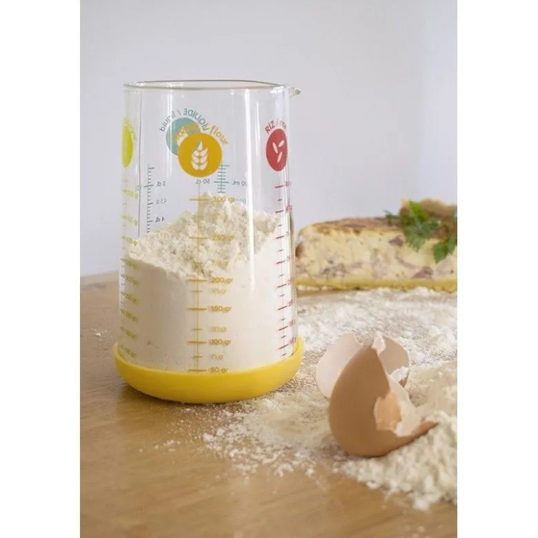 Verre mesureur 500ml base silicone - Pebbly